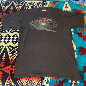 Vintage 80s stealth fighter tee. Rad graphic